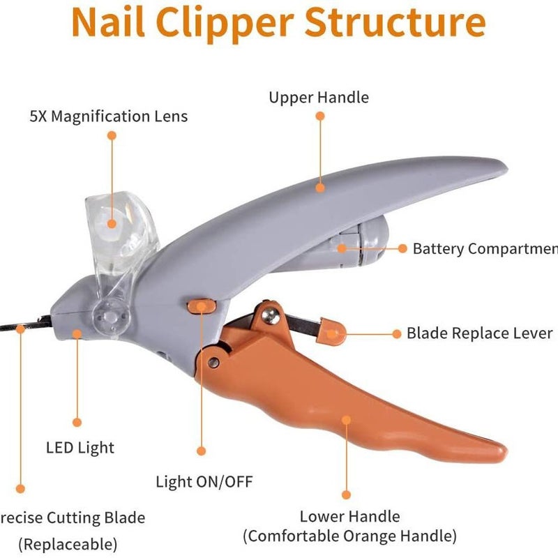 Peti Nail Clipper Pet Led With Light Nail Clipper Cat Dog Cleaning Scissors Beauty Luminous Nail Clipper - Image 4